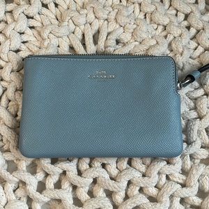 mini blue coach wallet